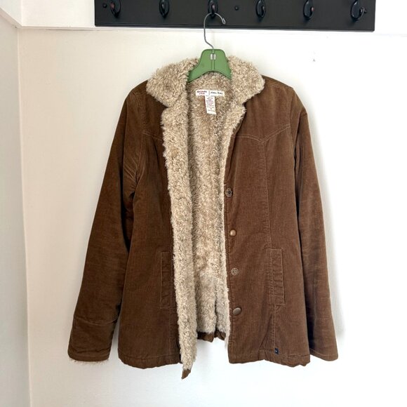 VTG Abercrombie & Fitch Women's Corduroy Jacket Brown Size Small Y2K Sherpa - Picture 6 of 12